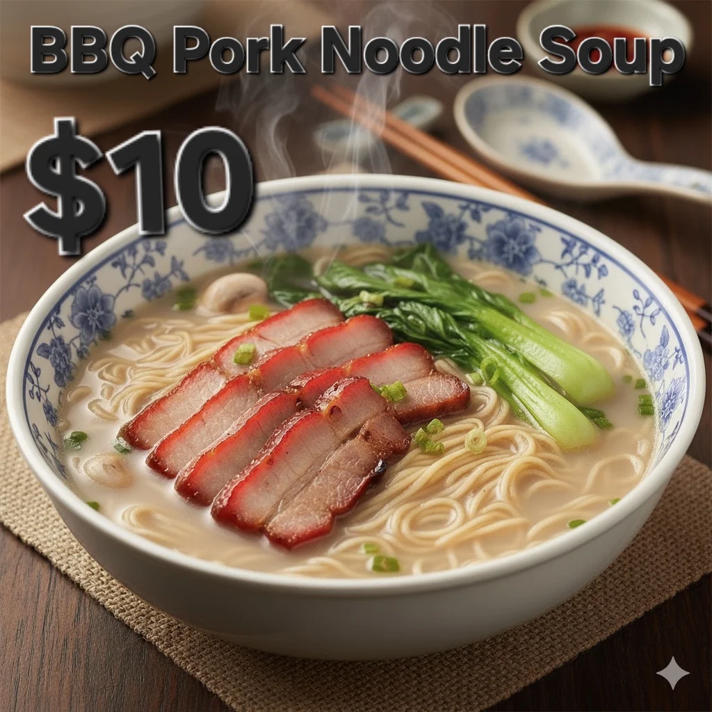 叉烧汤面 bbq pork noodle soup